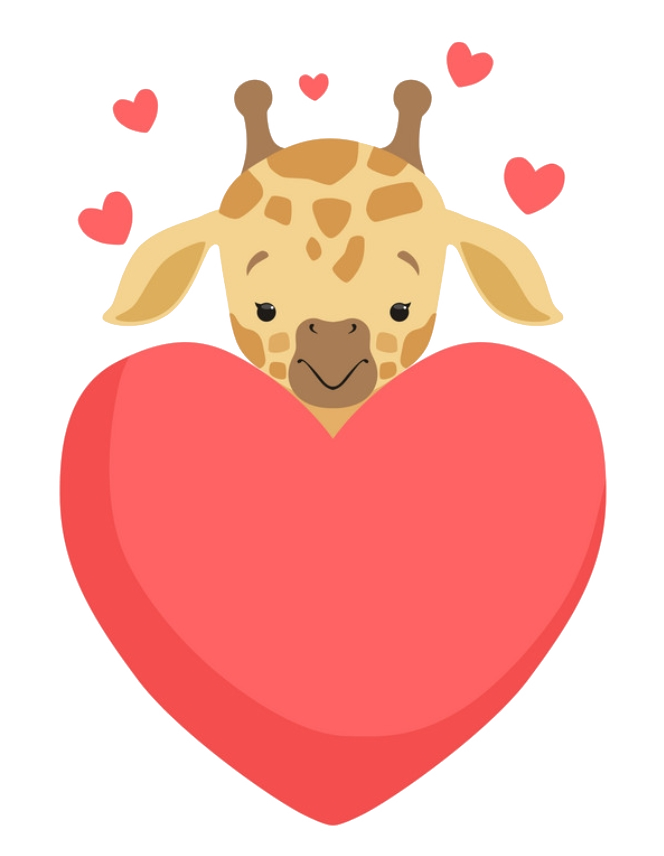 Giraffe with heart