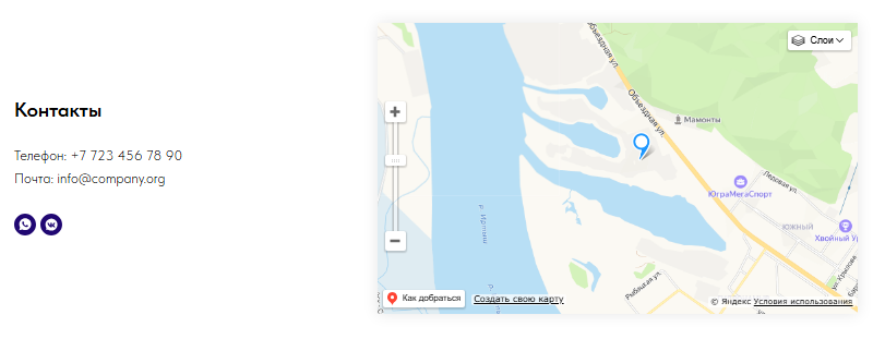 Отображение карты в конструкторе